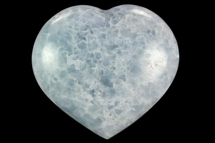 Polished, Blue Calcite Heart - Madagascar #126644
